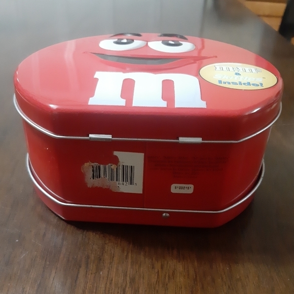 M&M Red Mini Tin Lunchbox With Handle NEW - Picture 4 of 11